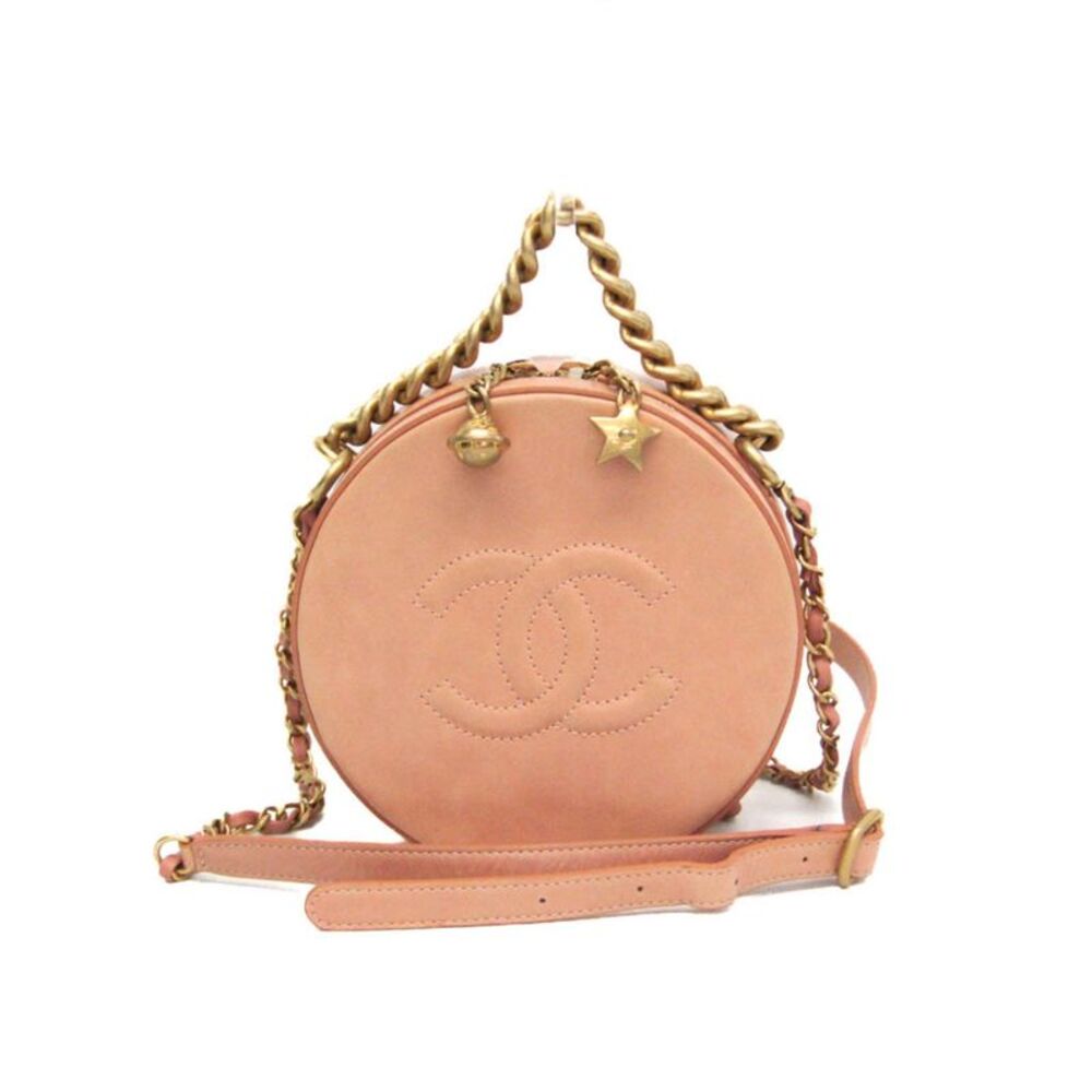 Chanel Round As Earth Glazed Calfskin Pink Leather Shoulder Bag Bag